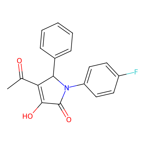 4-acetyl-1-(4-fluorophenyl)-3-hydroxy-5-phenyl-1,5-dihydro-2H-pyrrol-2-one structure