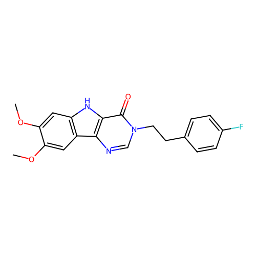 3-(4-fluorophenethyl)-7,8-dimethoxy-3H-pyrimido[5,4-b]indol-4(5H)-one structure