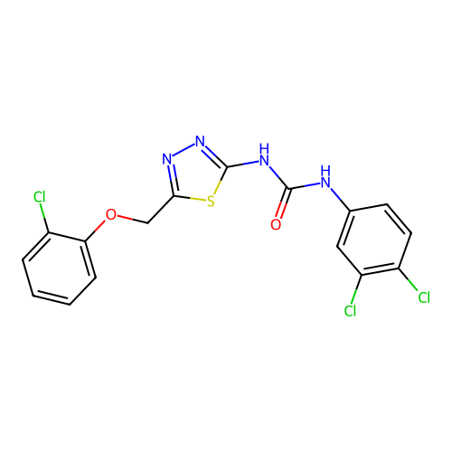 1-(5-((2-Chlorophenoxy)methyl)-1,3,4-thiadiazol-2-yl)-3-(3,4-dichlorophenyl)urea structure