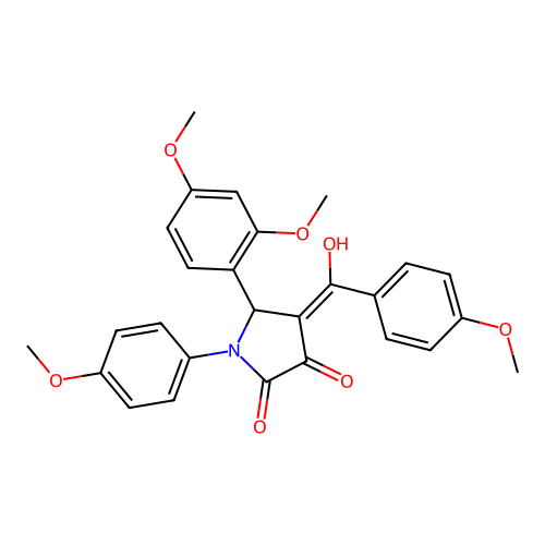 (4E)-5-(2,4-dimethoxyphenyl)-4-[hydroxy(4-methoxyphenyl)methylidene]-1-(4-methoxyphenyl)pyrrolidine-2,3-dione structure