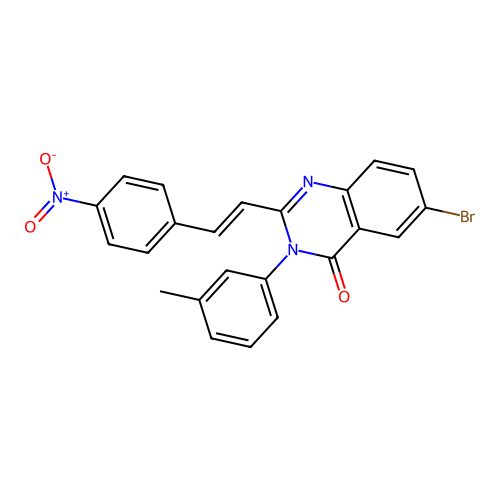 6-bromo-3-(3-methylphenyl)-2-[(E)-2-(4-nitrophenyl)ethenyl]quinazolin-4-one structure