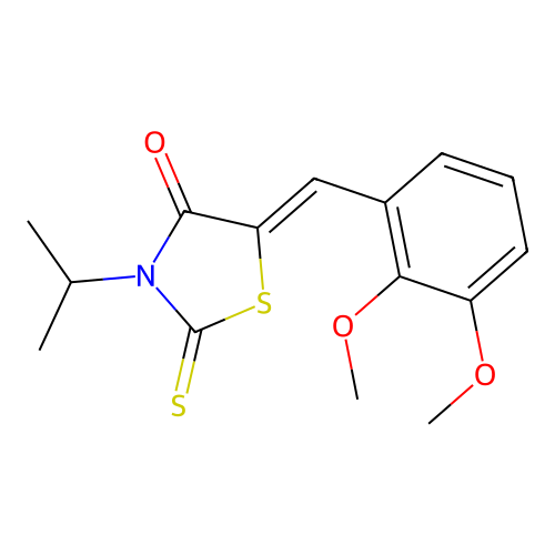 (5Z)-5-(2,3-dimethoxybenzylidene)-3-(propan-2-yl)-2-thioxo-1,3-thiazolidin-4-one structure