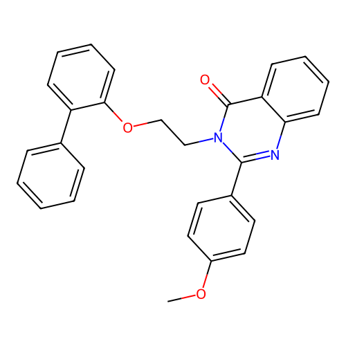 3-[2-(biphenyl-2-yloxy)ethyl]-2-(4-methoxyphenyl)quinazolin-4(3H)-one structure