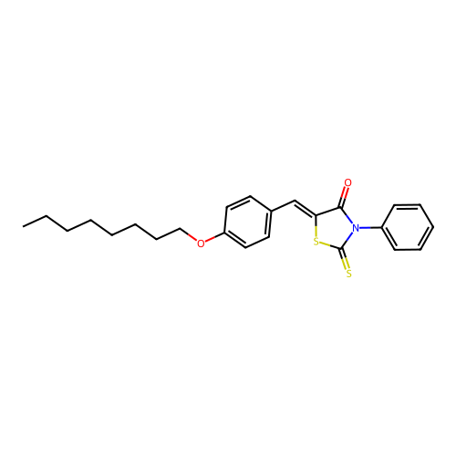 5-[(4-Octyloxyphenyl)methylene]-3-phenyl-2-thioxo-1,3-thiazolidin-4-one structure