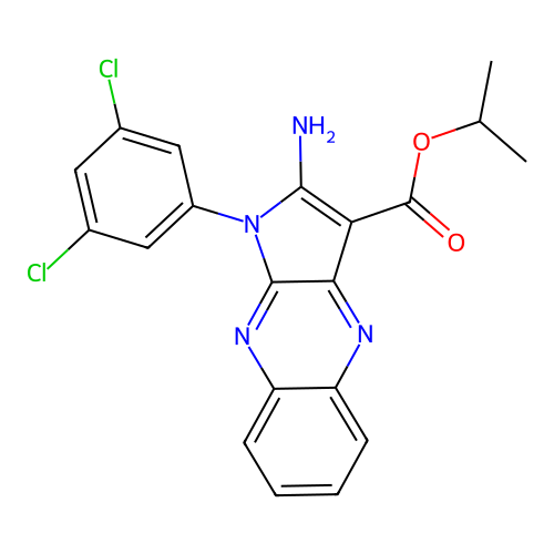 isopropyl 2-amino-1-(3,5-dichlorophenyl)-1H-pyrrolo[2,3-b]quinoxaline-3-carboxylate structure