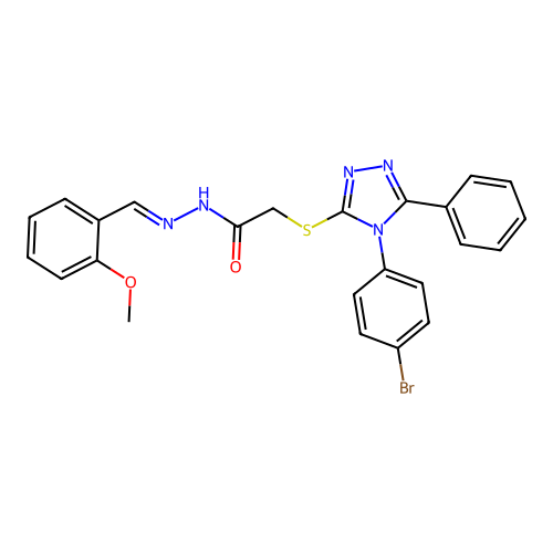 2-{[4-(4-bromophenyl)-5-phenyl-4H-1,2,4-triazol-3-yl]sulfanyl}-N'-[(E)-(2-methoxyphenyl)methylidene]acetohydrazide structure
