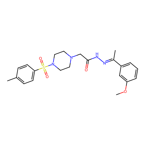 N'-[(1E)-1-(3-methoxyphenyl)ethylidene]-2-{4-[(4-methylphenyl)sulfonyl]piperazin-1-yl}acetohydrazide structure