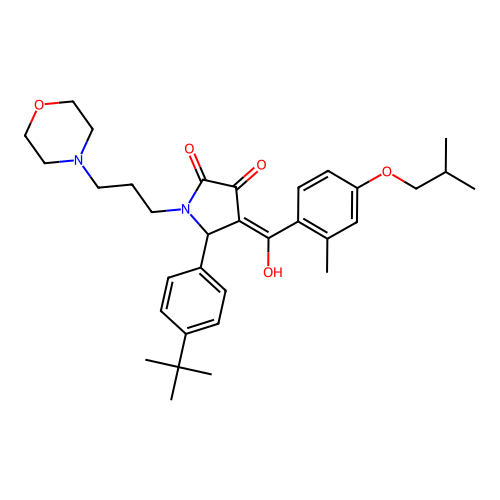 (4E)-5-(4-tert-butylphenyl)-4-[hydroxy-[2-methyl-4-(2-methylpropoxy)phenyl]methylidene]-1-(3-morpholin-4-ylpropyl)pyrrolidine-2,3-dione structure