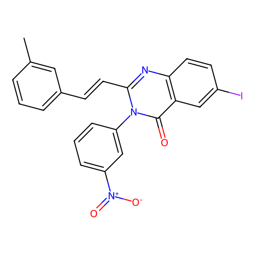 6-iodo-2-[(E)-2-(3-methylphenyl)ethenyl]-3-(3-nitrophenyl)quinazolin-4(3H)-one structure