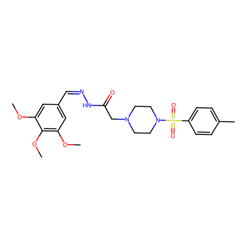 2-{4-[(4-methylphenyl)sulfonyl]piperazin-1-yl}-N'-[(Z)-(3,4,5-trimethoxyphenyl)methylidene]acetohydrazide structure