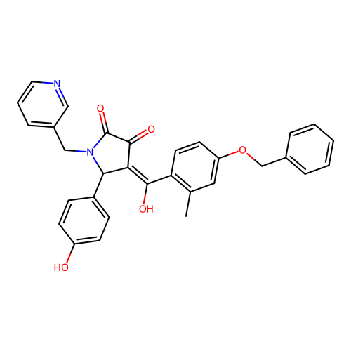 4-(4-(Benzyloxy)-2-methylbenzoyl)-3-hydroxy-5-(4-hydroxyphenyl)-1-(pyridin-3-ylmethyl)-1H-pyrrol-2(5H)-one structure