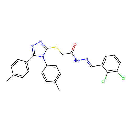2-{[4,5-bis(4-methylphenyl)-4H-1,2,4-triazol-3-yl]sulfanyl}-N'-[(E)-(2,3-dichlorophenyl)methylidene]acetohydrazide structure
