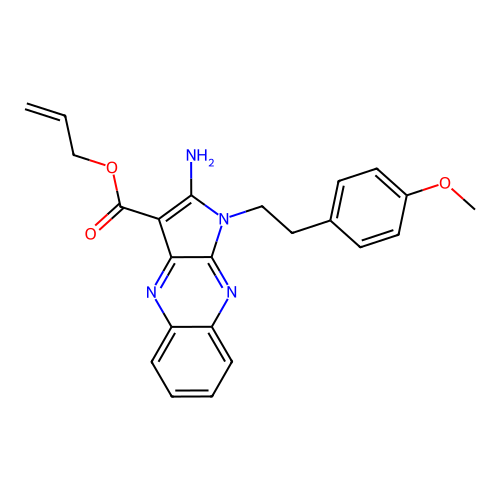 allyl 2-amino-1-(4-methoxyphenethyl)-1H-pyrrolo[2,3-b]quinoxaline-3-carboxylate structure