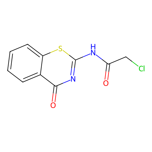 2-chloro-N-[(2Z)-4-oxo-3,4-dihydro-2H-1,3-benzothiazin-2-ylidene]acetamide structure