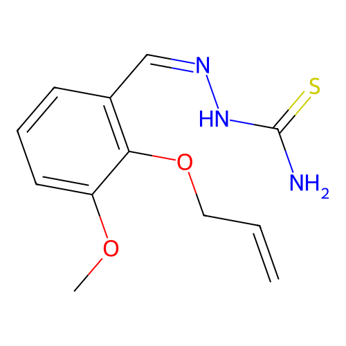 (Z)-2-(2-(allyloxy)-3-methoxybenzylidene)hydrazinecarbothioamide structure