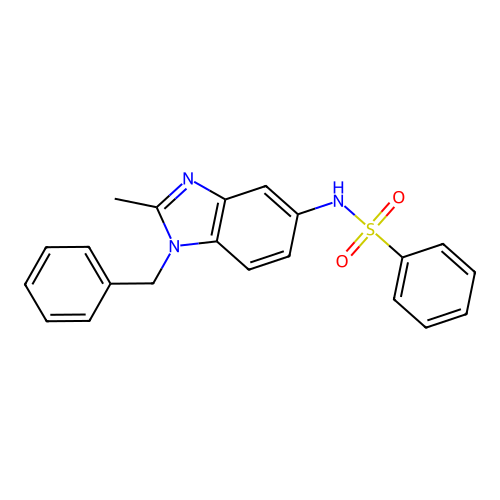 N-(1-benzyl-2-methyl-1H-benzimidazol-5-yl)benzenesulfonamide structure