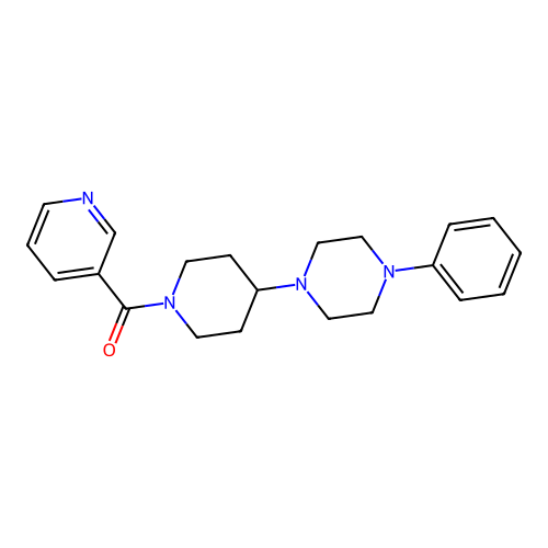 1-Phenyl-4-[1-(3-pyridinylcarbonyl)-4-piperidinyl]piperazine structure