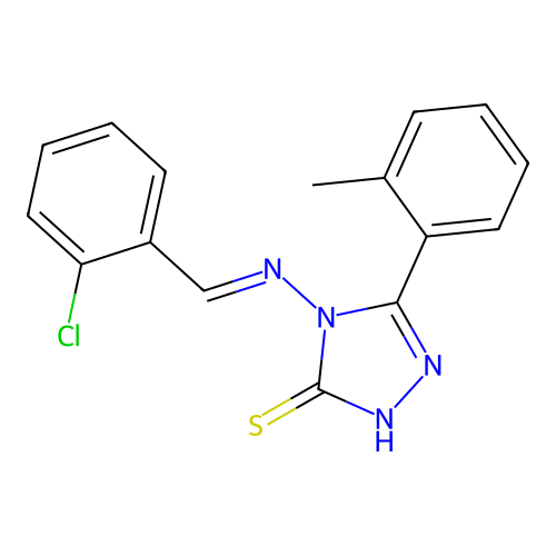 4-((2-Chlorobenzylidene)amino)-5-(2-methylphenyl)-4H-1,2,4-triazole-3-thiol structure