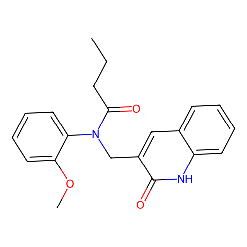 N-(2-methoxyphenyl)-N-[(2-oxo-1H-quinolin-3-yl)methyl]butanamide structure