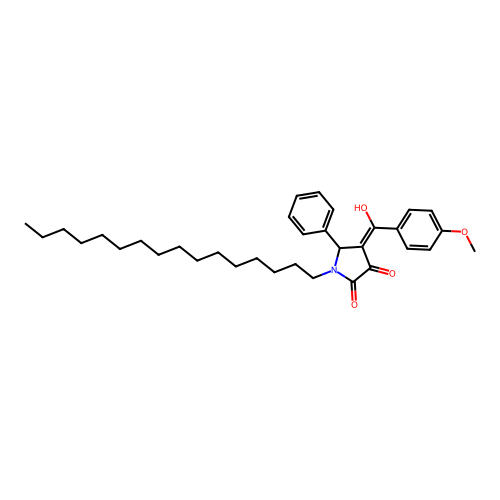 1-hexadecyl-3-hydroxy-4-(4-methoxybenzoyl)-5-phenyl-1H-pyrrol-2(5H)-one structure