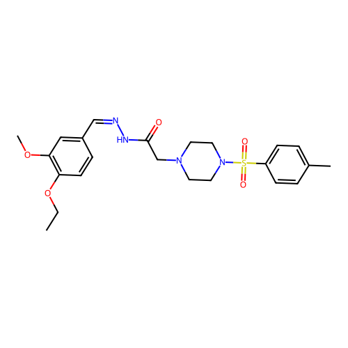 N'-[(Z)-(4-ethoxy-3-methoxyphenyl)methylidene]-2-{4-[(4-methylphenyl)sulfonyl]piperazin-1-yl}acetohydrazide structure