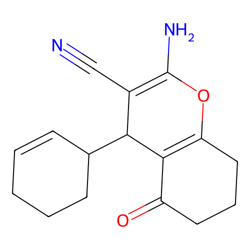 2-amino-4-(cyclohex-2-en-1-yl)-5-oxo-5,6,7,8-tetrahydro-4H-chromene-3-carbonitrile structure