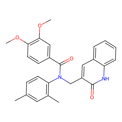 N-(2,4-dimethylphenyl)-N-((2-hydroxyquinolin-3-yl)methyl)-3,4-dimethoxybenzamide structure