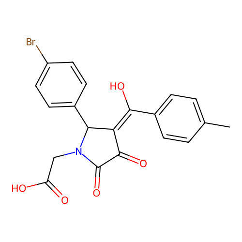 {(3E)-2-(4-bromophenyl)-3-[hydroxy(4-methylphenyl)methylidene]-4,5-dioxopyrrolidin-1-yl}acetic acid structure