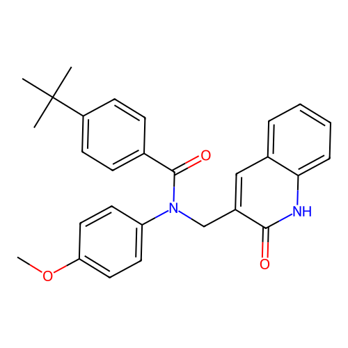 4-tert-butyl-N-(4-methoxyphenyl)-N-[(2-oxo-1H-quinolin-3-yl)methyl]benzamide structure