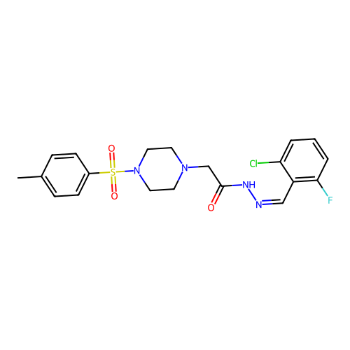 N'-[(Z)-(2-chloro-6-fluorophenyl)methylidene]-2-{4-[(4-methylphenyl)sulfonyl]piperazin-1-yl}acetohydrazide structure
