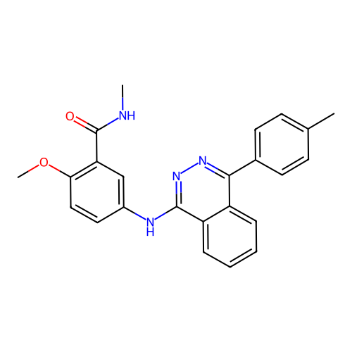 2-methoxy-N-methyl-5-{[4-(4-methylphenyl)phthalazin-1-yl]amino}benzamide structure