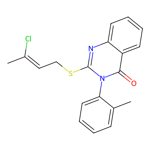 2-{[(2Z)-3-chlorobut-2-en-1-yl]sulfanyl}-3-(2-methylphenyl)quinazolin-4(3H)-one structure