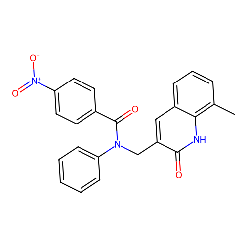 N-((2-hydroxy-8-methylquinolin-3-yl)methyl)-4-nitro-N-phenylbenzamide structure