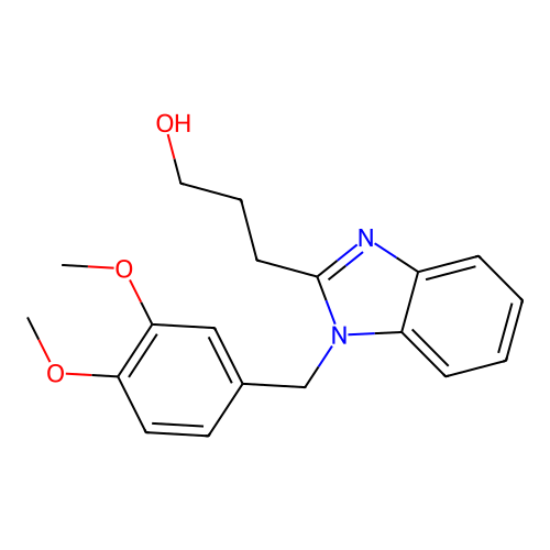 3-[1-(3,4-dimethoxybenzyl)-1H-benzimidazol-2-yl]propan-1-ol structure