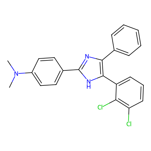 4-[5-(2,3-dichlorophenyl)-4-phenyl-1H-imidazol-2-yl]-N,N-dimethylaniline structure