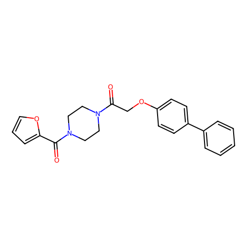 2-(Biphenyl-4-yloxy)-1-[4-(furan-2-ylcarbonyl)piperazin-1-yl]ethanone structure