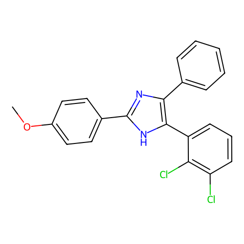 5-(2,3-dichlorophenyl)-2-(4-methoxyphenyl)-4-phenyl-1H-imidazole structure