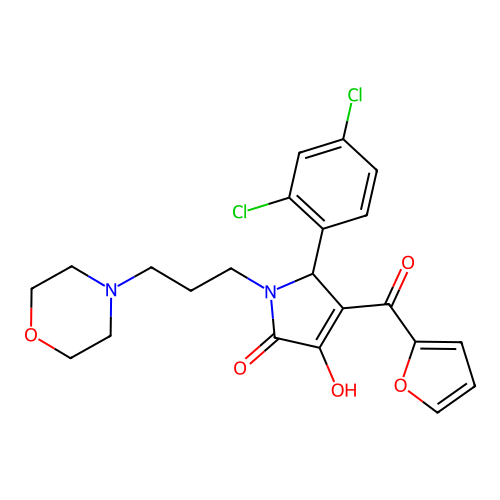 2-(2,4-dichlorophenyl)-3-(furan-2-carbonyl)-4-hydroxy-1-(3-morpholin-4-ylpropyl)-2H-pyrrol-5-one structure