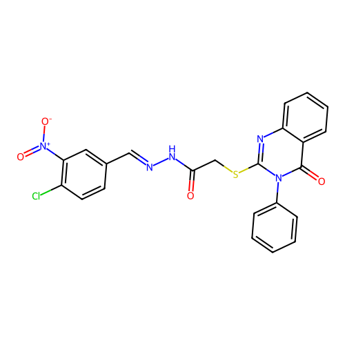 N'-[(E)-(4-chloro-3-nitrophenyl)methylidene]-2-[(4-oxo-3-phenyl-3,4-dihydroquinazolin-2-yl)sulfanyl]acetohydrazide structure