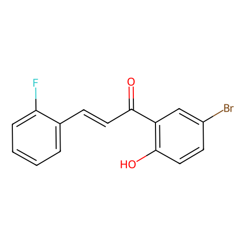 (E)-1-(5-bromo-2-hydroxyphenyl)-3-(2-fluorophenyl)prop-2-en-1-one structure