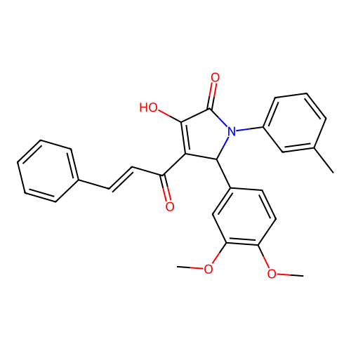 4-cinnamoyl-5-(3,4-dimethoxyphenyl)-3-hydroxy-1-(m-tolyl)-1H-pyrrol-2(5H)-one structure