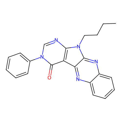 11-Butyl-3-phenyl-3,11-dihydro-1,3,5,10,11-pentaaza-benzo[b]fluoren-4-one structure