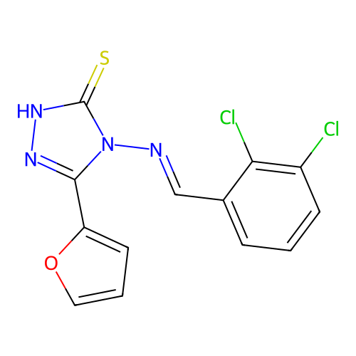 4-((2,3-Dichlorobenzylidene)amino)-5-(2-furyl)-4H-1,2,4-triazole-3-thiol structure