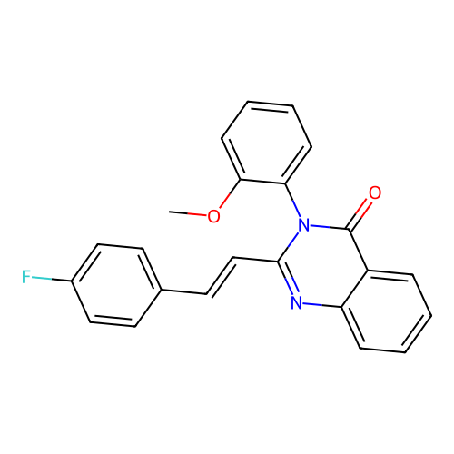 2-[(E)-2-(4-fluorophenyl)ethenyl]-3-(2-methoxyphenyl)quinazolin-4(3H)-one structure