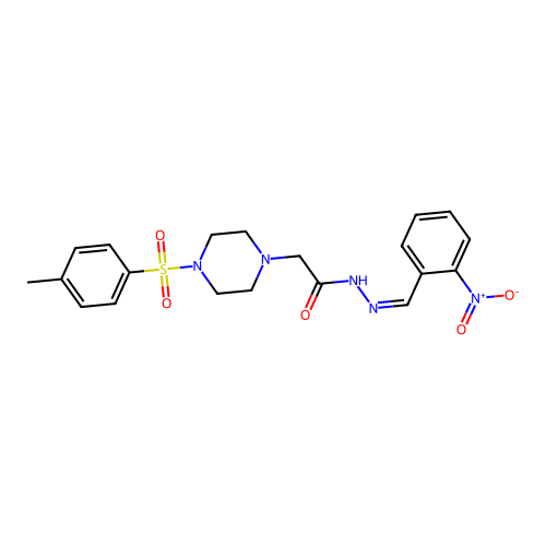 2-{4-[(4-methylphenyl)sulfonyl]piperazin-1-yl}-N'-[(Z)-(2-nitrophenyl)methylidene]acetohydrazide structure