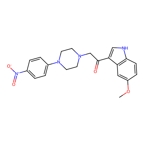 1-(5-methoxy-1H-indol-3-yl)-2-[4-(4-nitrophenyl)piperazin-1-yl]ethanone structure
