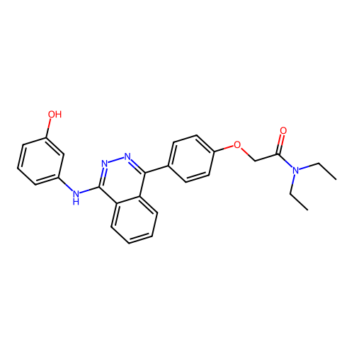 N,N-diethyl-2-(4-(4-((3-hydroxyphenyl)amino)phthalazin-1-yl)phenoxy)acetamide structure