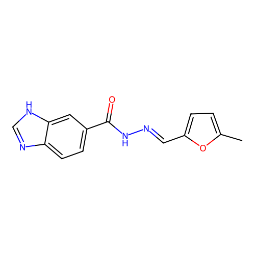 N'-[(E)-(5-methyl-2-furyl)methylidene]-1H-benzimidazole-6-carbohydrazide structure