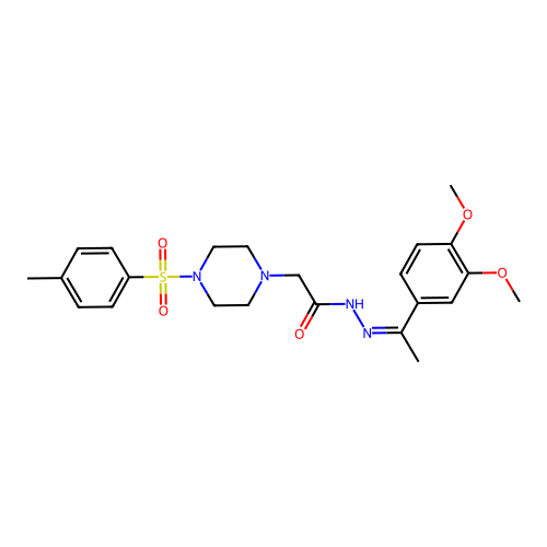 N'-[(1Z)-1-(3,4-dimethoxyphenyl)ethylidene]-2-{4-[(4-methylphenyl)sulfonyl]piperazin-1-yl}acetohydrazide structure
