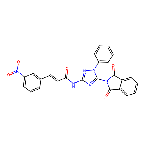 (2E)-N-[5-(1,3-dioxo-1,3-dihydro-2H-isoindol-2-yl)-1-phenyl-1H-1,2,4-triazol-3-yl]-3-(3-nitrophenyl)prop-2-enamide structure